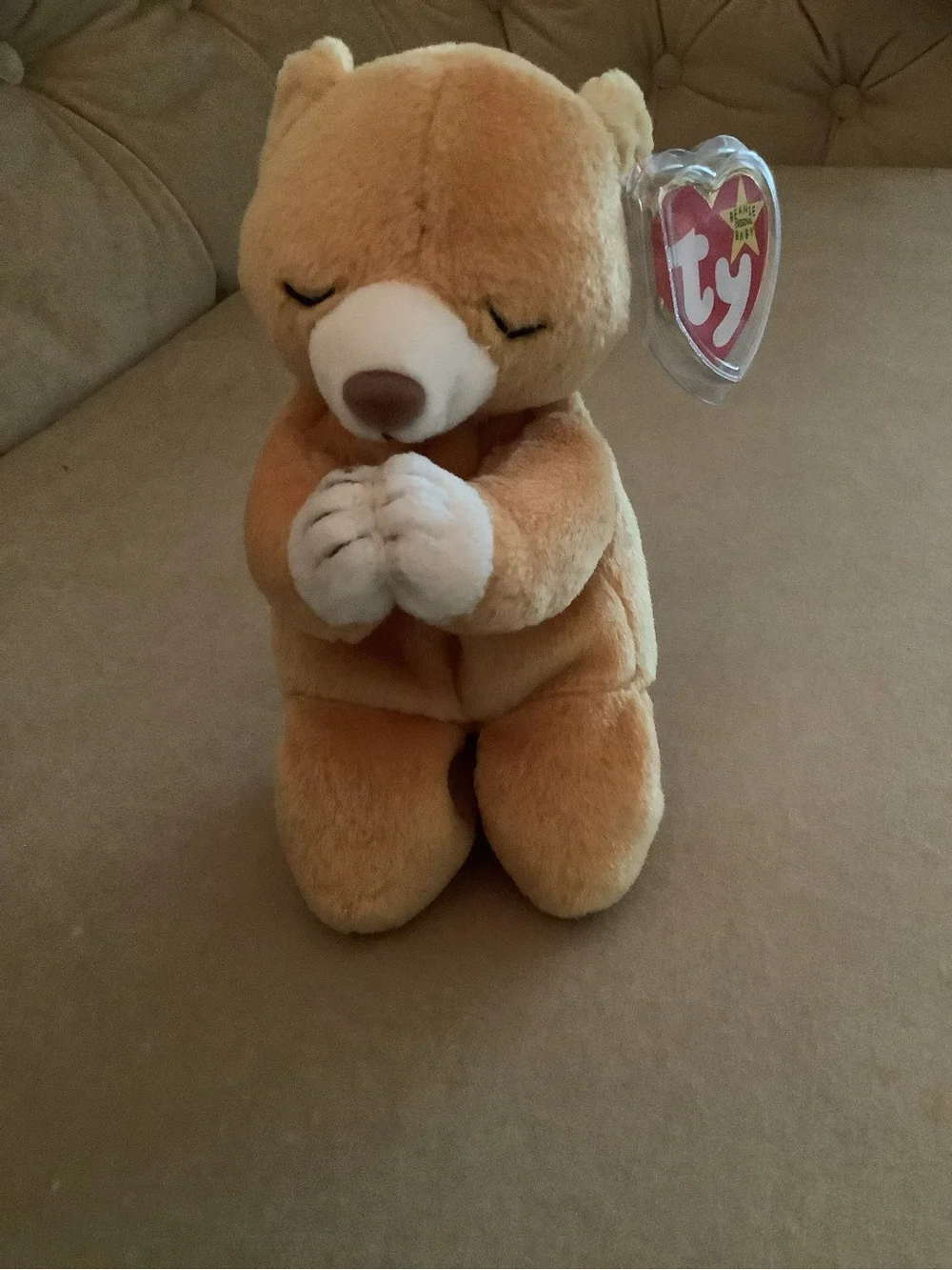 TY Brown Praying Bear Plush Toy - Soft Kids Stuffed Animal - Hope